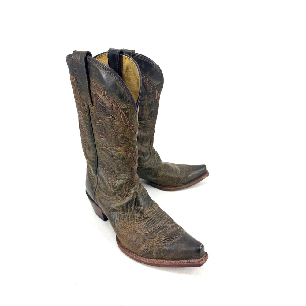 Tony Lama Womens Brown Leather Western Cowboy Boots VF6009 Size 7.5 B